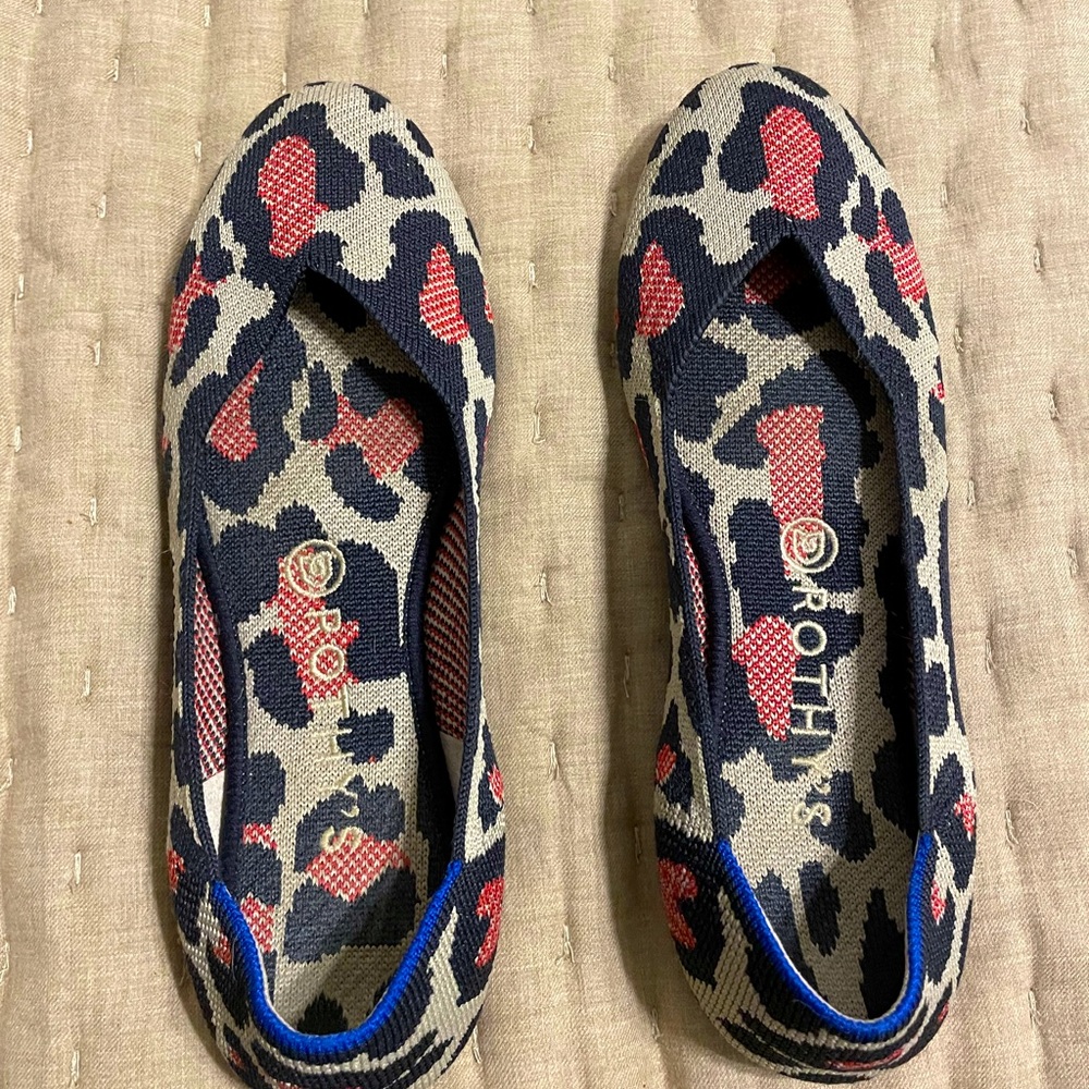 Rothy’s red leopard flats - size 8